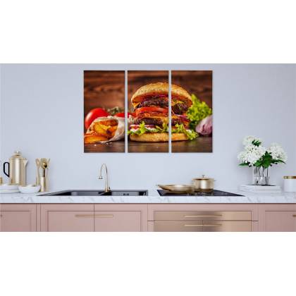 Obraz Wieloczęściowy Domowy Hamburger
