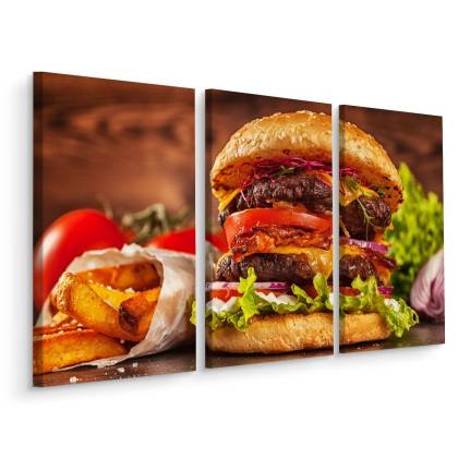 Obraz Wieloczęściowy Domowy Hamburger