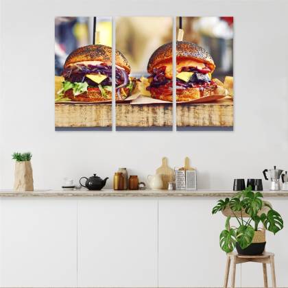 Obraz Wieloczęściowy Burgery Wegańskie
