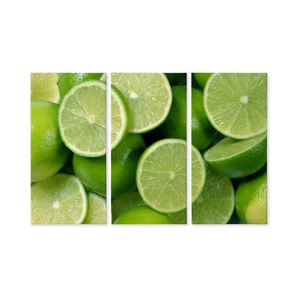 Obraz Wieloczęściowy Połówki Limonki