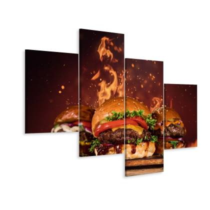 Obraz Wieloczęściowy Smaczne Hamburgery