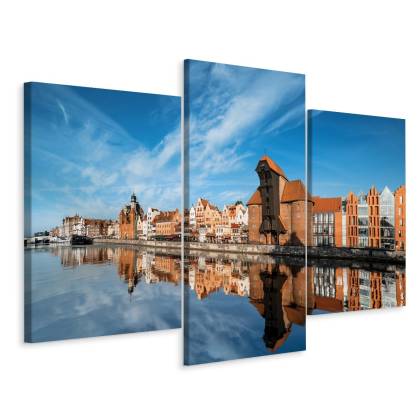 Obraz Wieloczęściowy Panorama Gdańska Z Widokiem Na Rzekę
