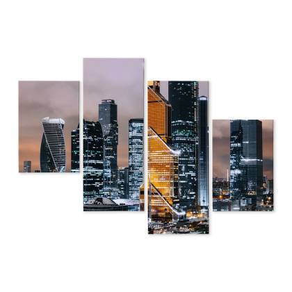 Obraz Wieloczęściowy Panorama Centrum Moskwy I Drapaczy Chmur