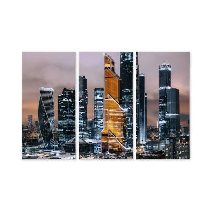 Obraz Wieloczęściowy Panorama Centrum Moskwy I Drapaczy Chmur