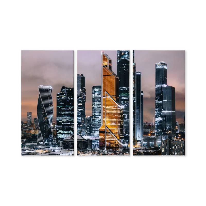 Obraz Wieloczęściowy Panorama Centrum Moskwy I Drapaczy Chmur