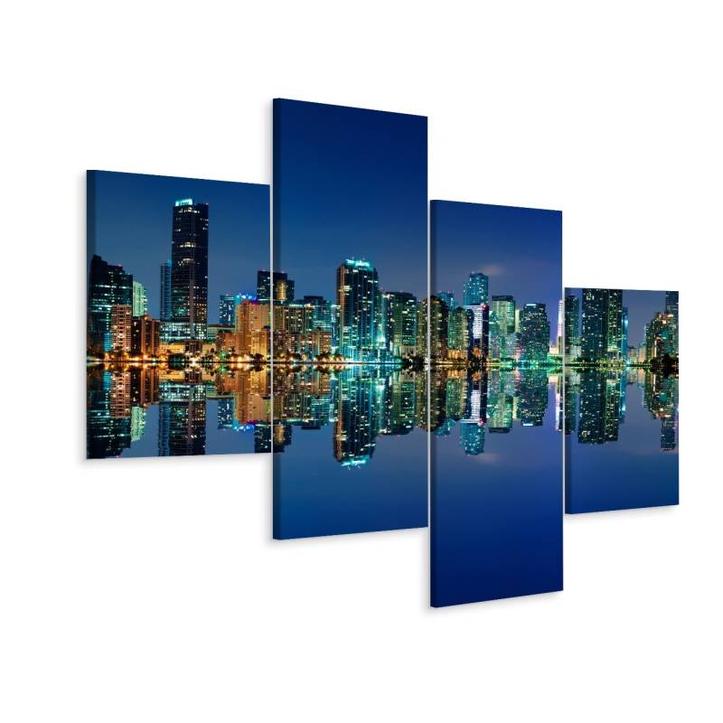 Obraz Wieloczęściowy Panorama Miami Nocą
