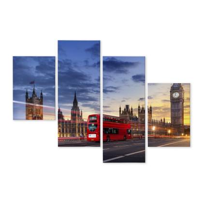 Obraz Wieloczęściowy Panorama Westminsteru I Big Bena, Londyn