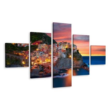 Obraz Wieloczęściowy Miasto Manarola We Włoszech