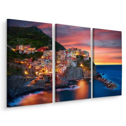 Obraz Wieloczęściowy Miasto Manarola We Włoszech