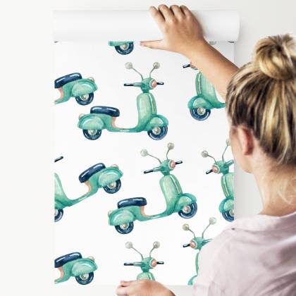 Tapeta Skutery Malowane Akwarelą