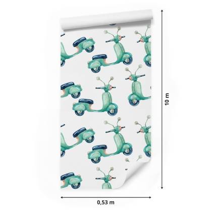 Tapeta Skutery Malowane Akwarelą