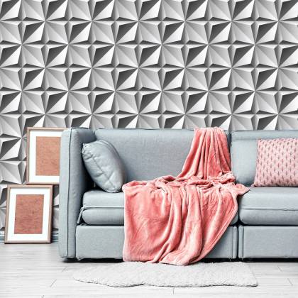 Tapeta Optyczna 3D, Figury Geometryczne, Do Salonu