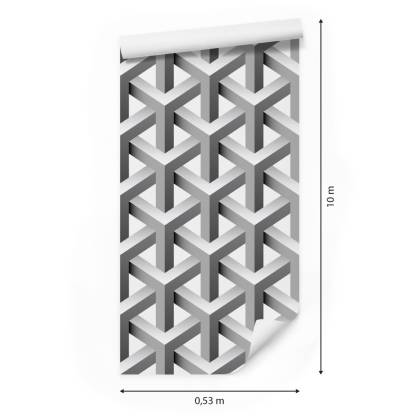 Tapeta Geometryczna, Efekt 3D, Z Głębią, Do Salonu