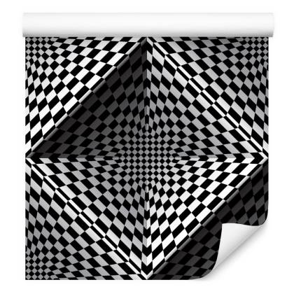 Tapeta Geometryczna 3D Głębia, Kwadraty, Do Salonu