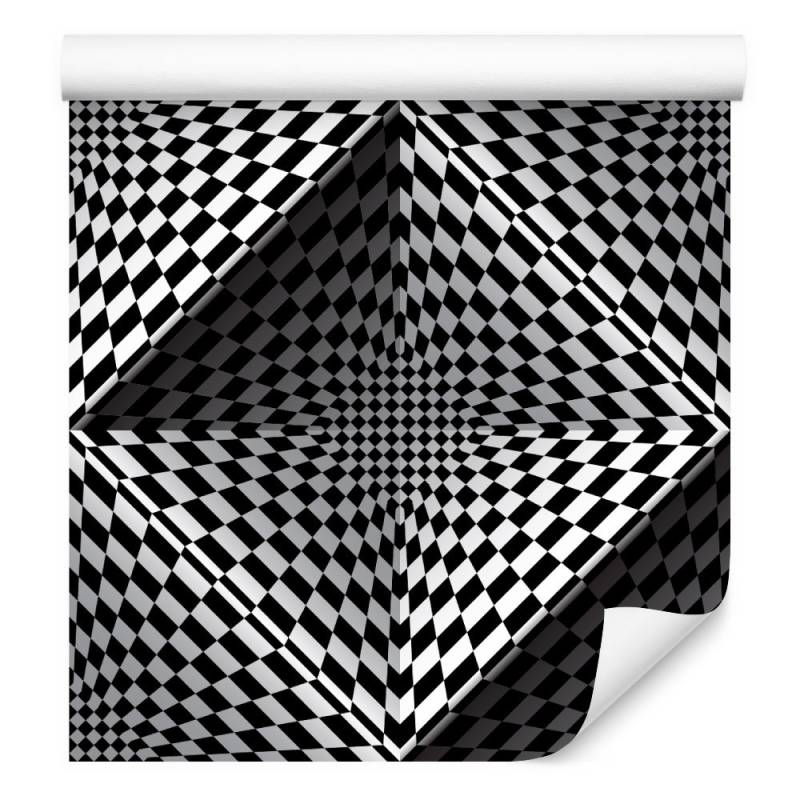 Tapeta Geometryczna 3D Głębia, Kwadraty, Do Salonu