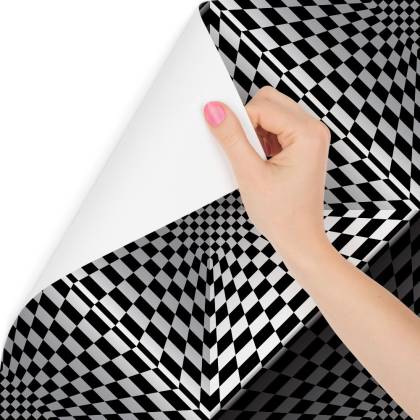 Tapeta Geometryczna 3D Głębia, Kwadraty, Do Salonu
