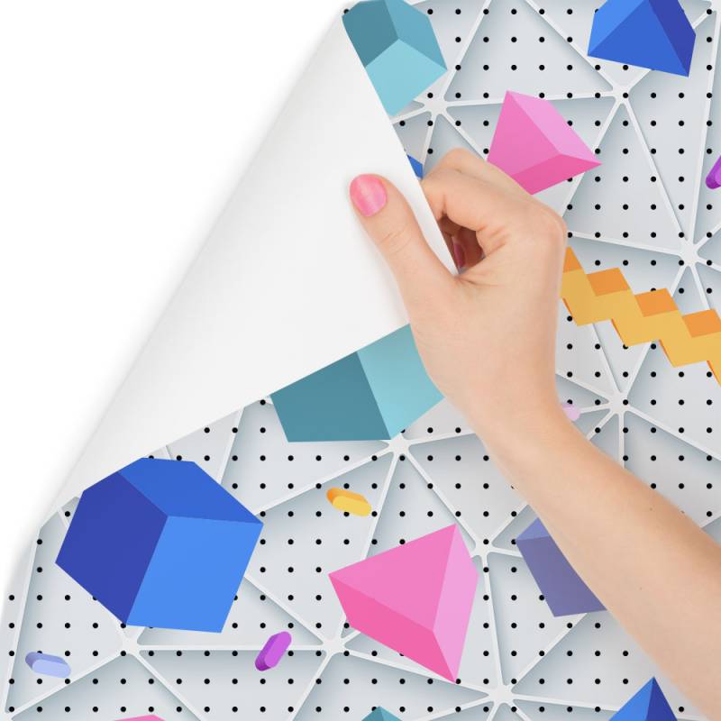 Tapeta Geometryczna 3D, Sześciany, Pokój Dziecięcy