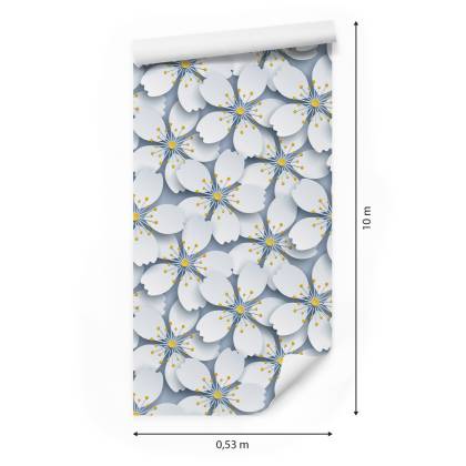 Tapeta 3D, Optyczna, Kwiaty, Natura, Do Salonu