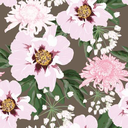 Tapeta Piękne Chryzantemy I Piwonie