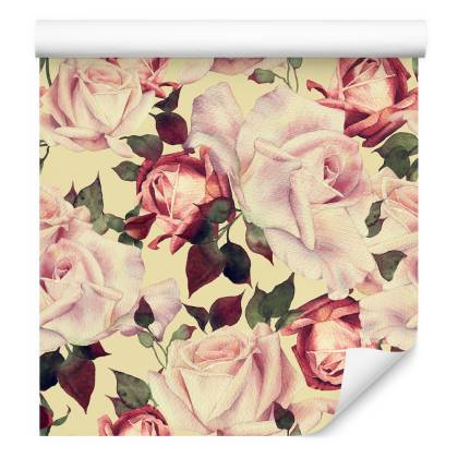 Tapeta Kwiaty Róże W Stylu Vintage Akwarela