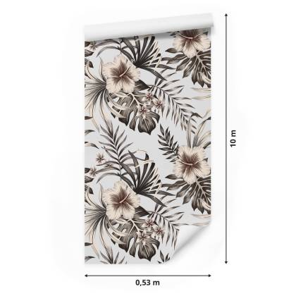 Tapeta Kwiaty, Liście W Stylu Vintage