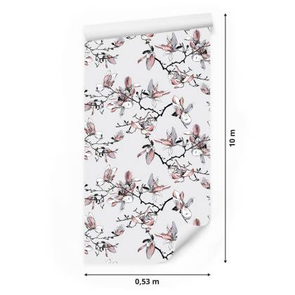 Tapeta Kwiaty Magnolii Akwarela