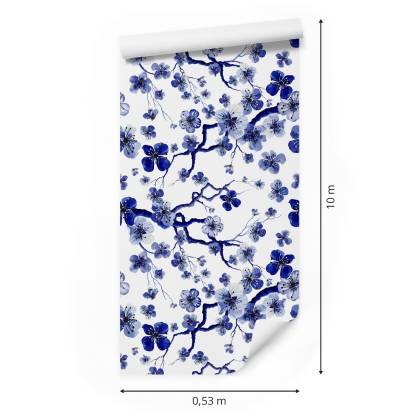 Tapeta Do Sypialni Kwiaty Wiśni Gałązki Rośliny 3D