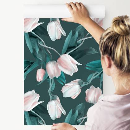 Tapeta Namalowany Bukiet Tulipanów