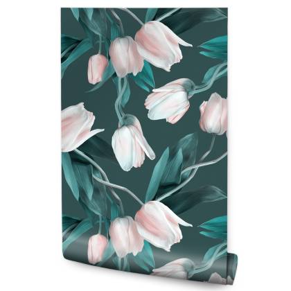 Tapeta Namalowany Bukiet Tulipanów