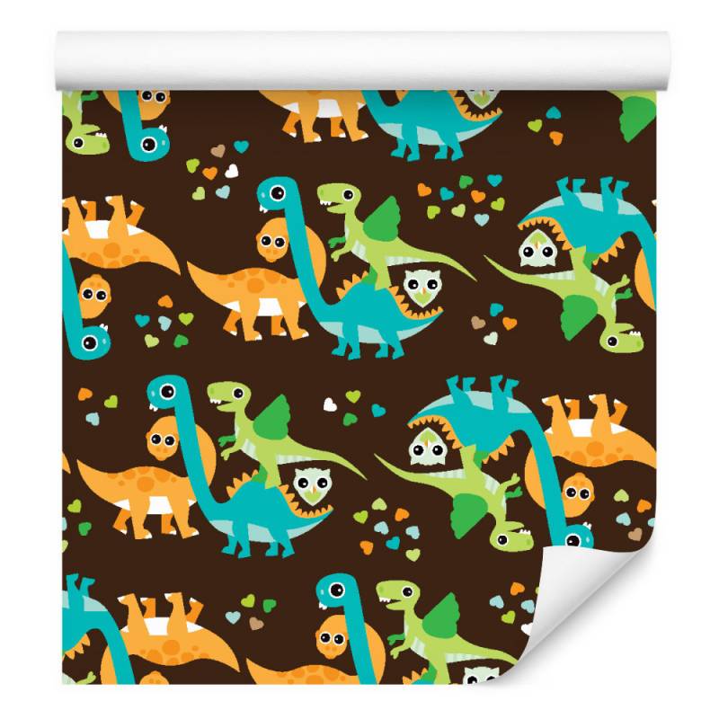 Tapeta Kolorowe Dinozaury, Ptaki, Do Pokoju Chłopca