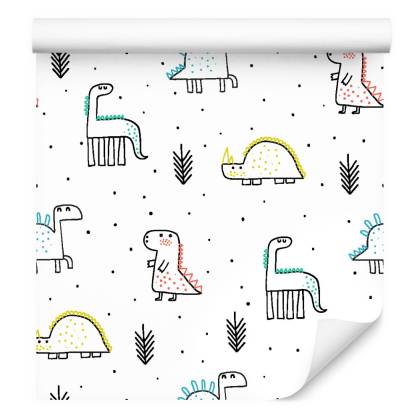 Tapeta Dinozaury Kropki Rośliny Do Pokoju Chłopca