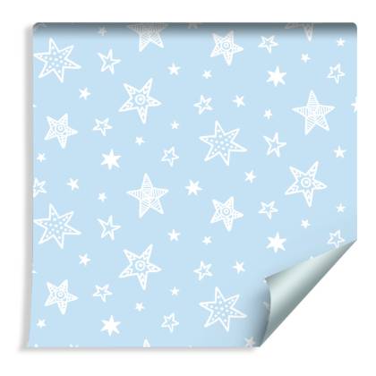 Tapeta Dla Dzieci - Gwiazdki Jak Płatki Śniegu