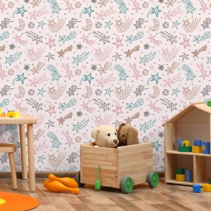 Tapeta Dla Dzieci – Gwiazdki, Księżyce I Planety