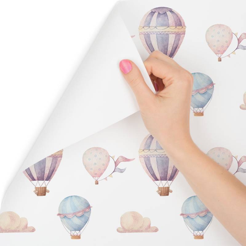 Tapeta Do Pokoju Dziecka, Pastelowe Balony, Chmury