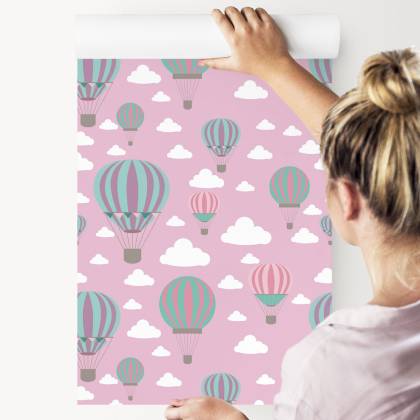 Tapeta Kolorowe Balony W Chmurach