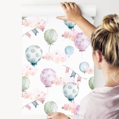 Tapeta Balony W Delikatnych Kolorach