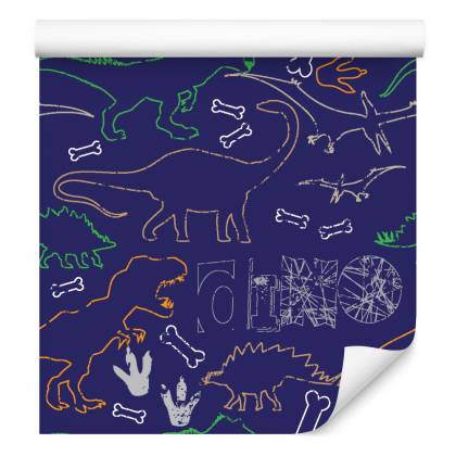 Tapeta Dla Dzieci, Kolorowe Dinozaury, Zwierzęta