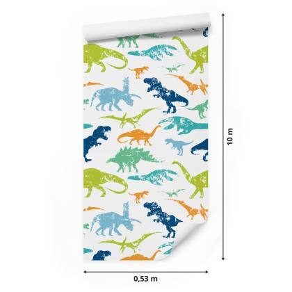 Tapeta Kolorowe Dinozaury, Pokój Dziecięcy