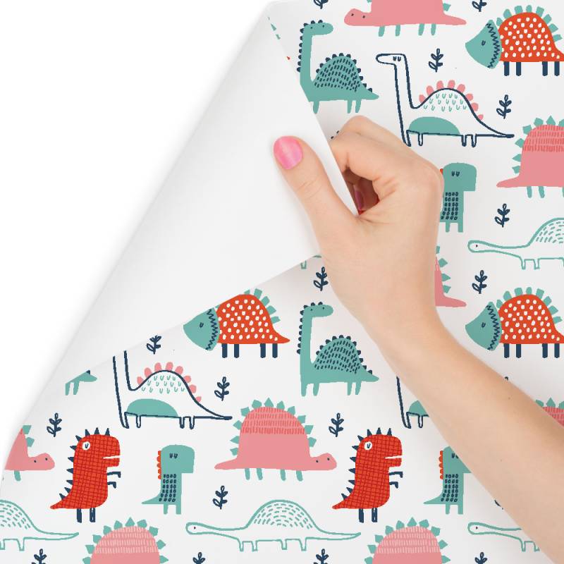 Tapeta Do Pokoju Dziecka Kolorowe Dinozaury Liście