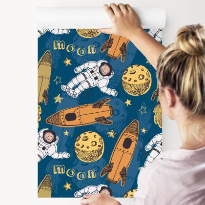 Tapeta Astronauci Wśród Planet