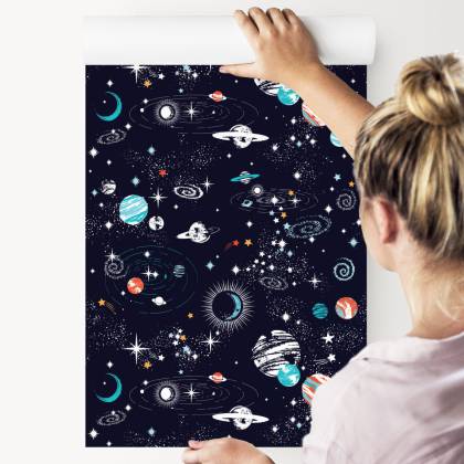 Tapeta Do Pokoju Chłopca Planety Kosmos Gwiazdy