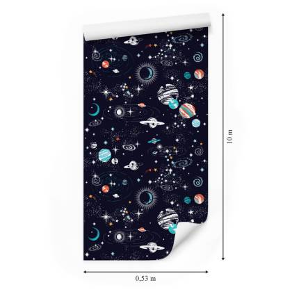 Tapeta Do Pokoju Chłopca Planety Kosmos Gwiazdy