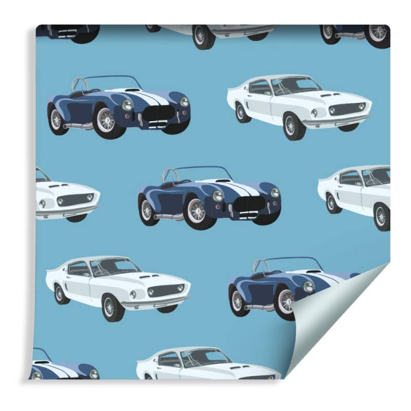 Tapeta Dla Dzieci - Ponadczasowe Samochody W Stylu Retro
