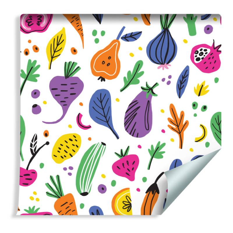 Tapeta Do Kuchni - Kolorowe Warzywa I Owoce