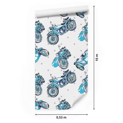 Tapeta Niebieskie Motocykle Vintage