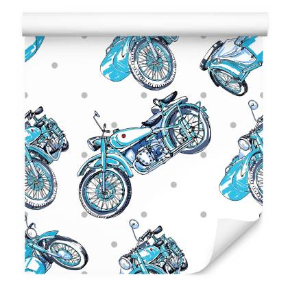Tapeta Niebieskie Motocykle Vintage