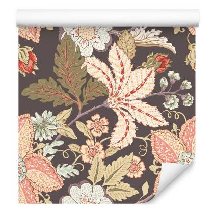Tapeta Kwiaty Z Liśćmi Vintage