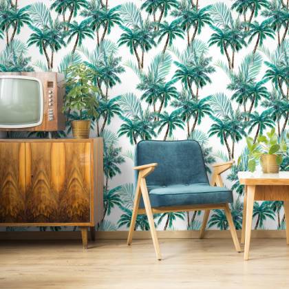 Tapeta Natura Liście Palmy Drzewa Salon Sypialnia