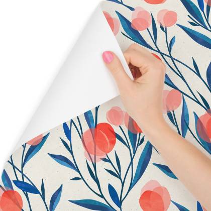 Tapeta Kolorowe Retro Kwiaty I Liście