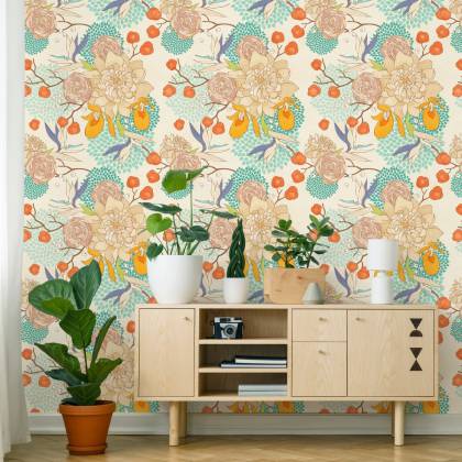 Tapeta Retro Kwiaty